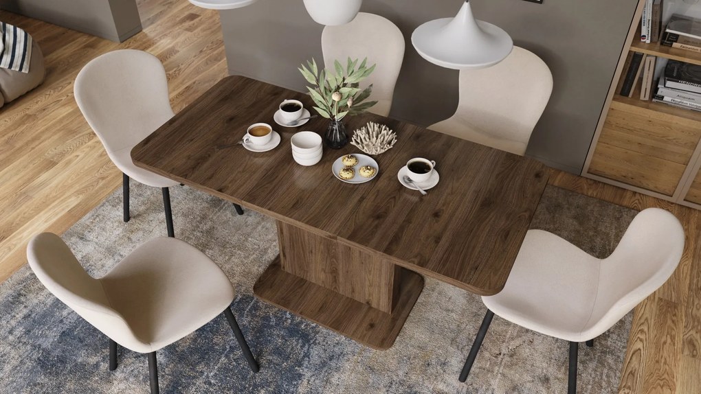 Mazzoni ASTON MINI-Z Nuc Elegant - MĂSUȚĂ DE CAFEA MODERNĂ EXTENSIBILĂ REGLABILĂ PE ÎNĂLȚIME MASĂ TRANSFORMABILĂ