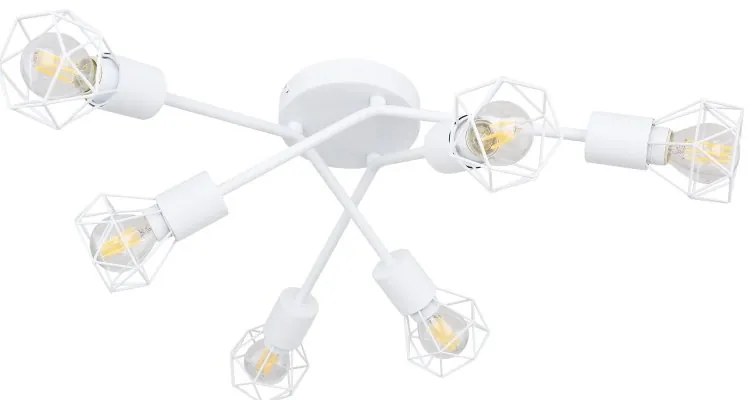 Plafoniera cu 6 spoturi design industrial XARA I alb