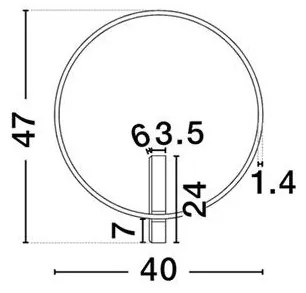 Aplica circulara perete sau tavan LED CCT SEMPER 40cm