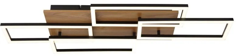 Plafoniera LED CCT cu telecomanda JEFFRY aspect lemn 67359-40 GL