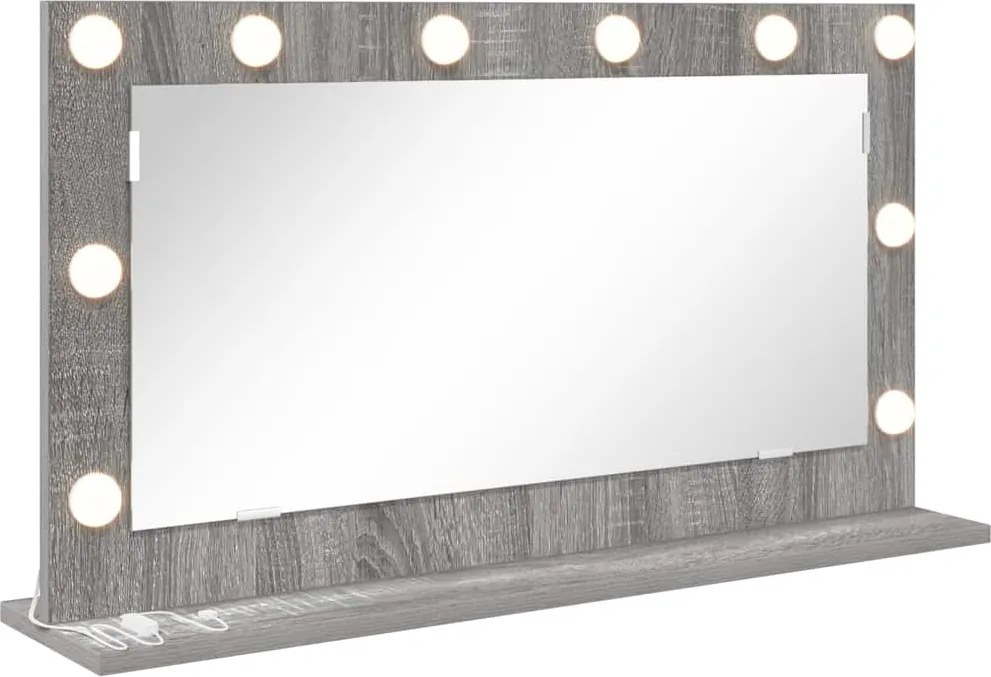 vidaXL Oglindă de toaletă Dreptunghiular Gri Sonoma 80 x 45 x 18 cm