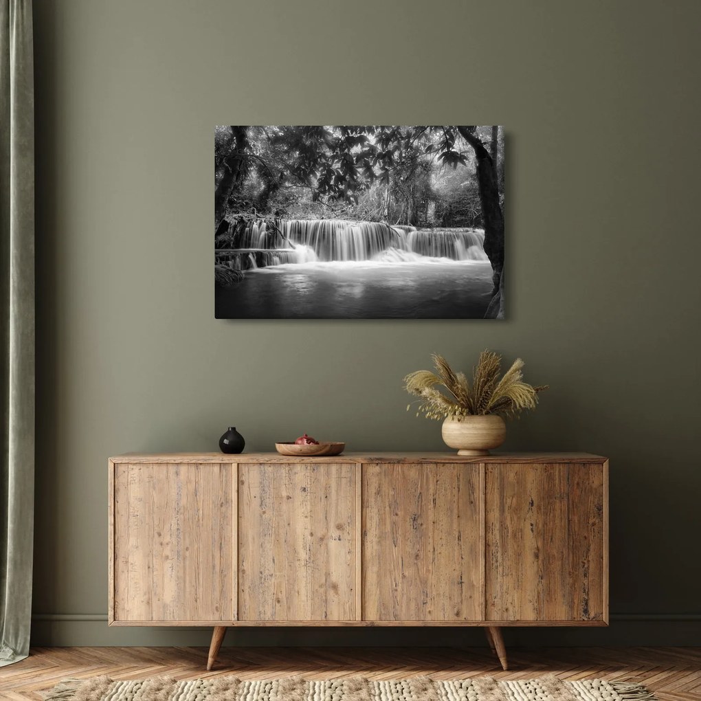 Tablou - Cascada alb-negru și alb (90x60 cm)