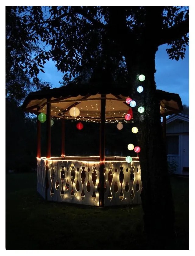 Felinar solar LED Star Trading Summer, ø 30 cm, roșu