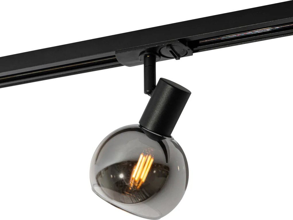 Spotlight modern negru pentru sistem de șină monofazat - Iconic Lava