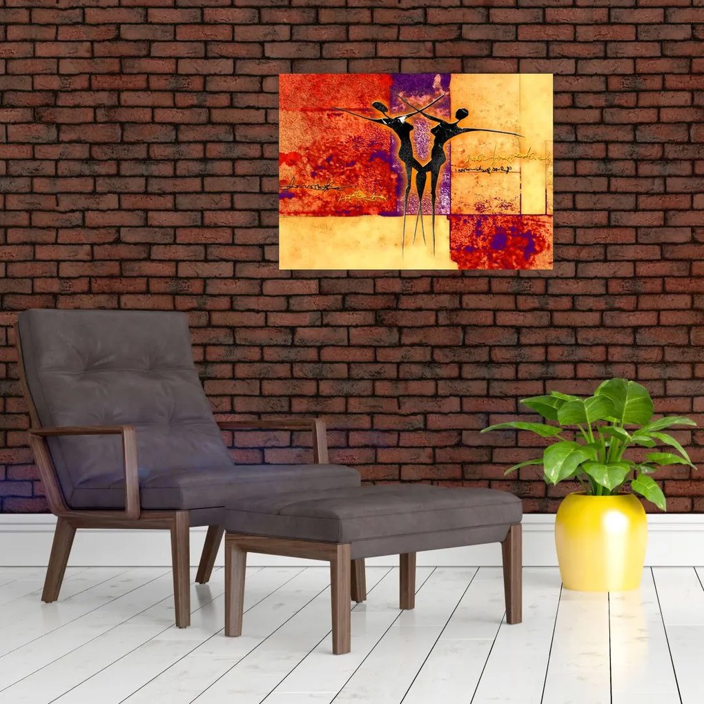 Tablou pe sticlă - Zeița africană (70x50 cm)