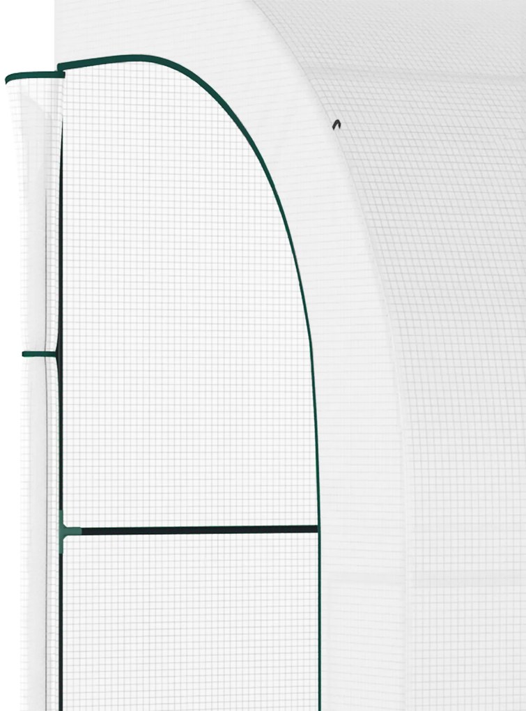 Seră de gradina Outsunny cu acoperire din plastic, rezistenta la UV, 3 etaje, usi cu fermoar, alb | Aosom Romania