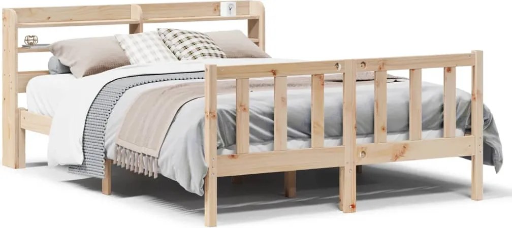 vidaXL Cadru de pat fără saltea, 150x200 cm, lemn masiv pin