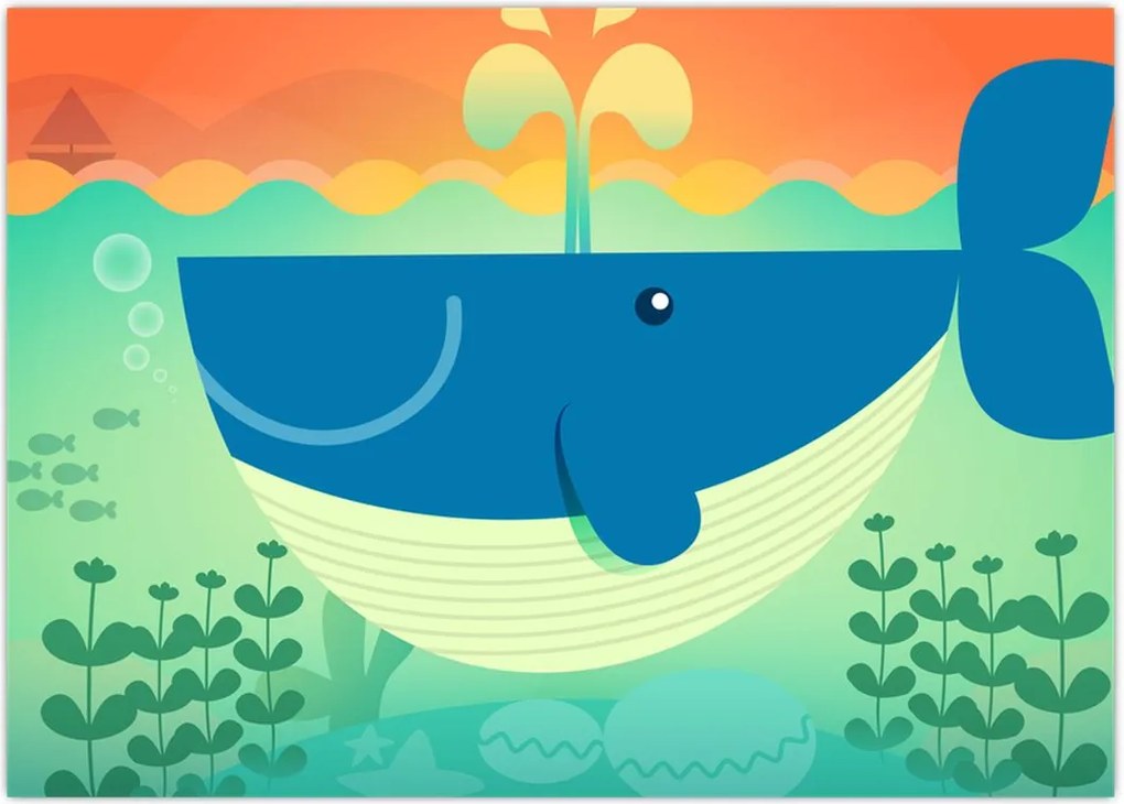 Tablou - Balena veselă (70x50 cm)