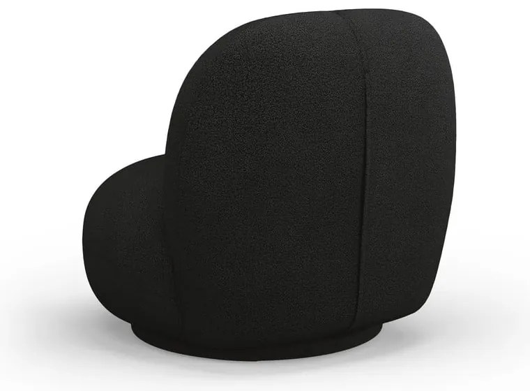 Fotoliu negru cu tapițerie din stofă bouclé Chuck – Micadoni Home