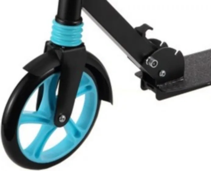 Trotineta copii si adolescenti NOVOKIDS™ Cool Boy, Maxim 100 kg, Functie Super Brake, Suspensie fata, Diametru roata 200 mm, Albastru