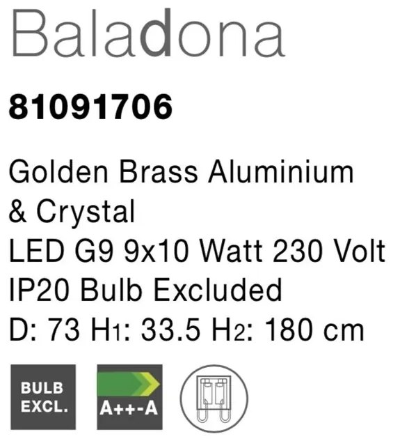 Candelabru elegant design deosebit Baladona, 73cm