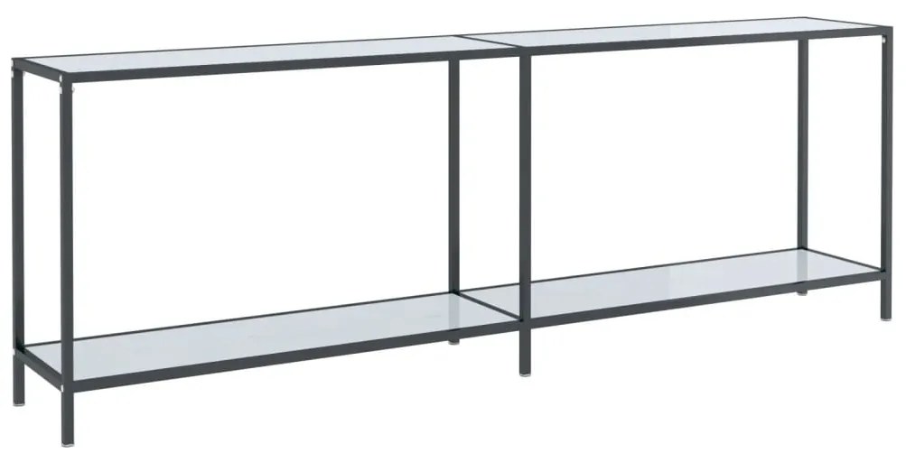 331712 vidaXL Masă consolă,alb, 220x35x75,5 cm, sticlă securizată