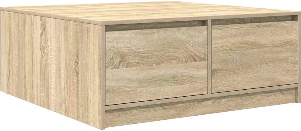 vidaXL Masuta de cafea cu sertare Stejar Sonoma 100x100x40 cm