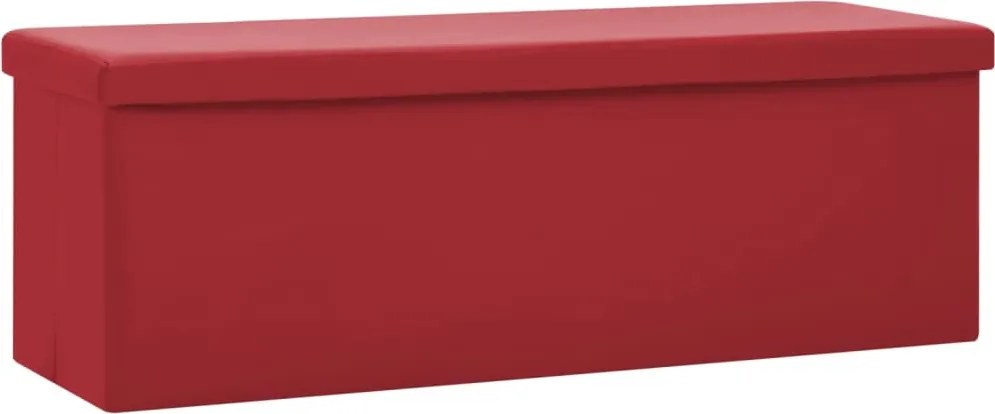 vidaXL Bancă de depozitare pliabilă, roșu vin, PVC