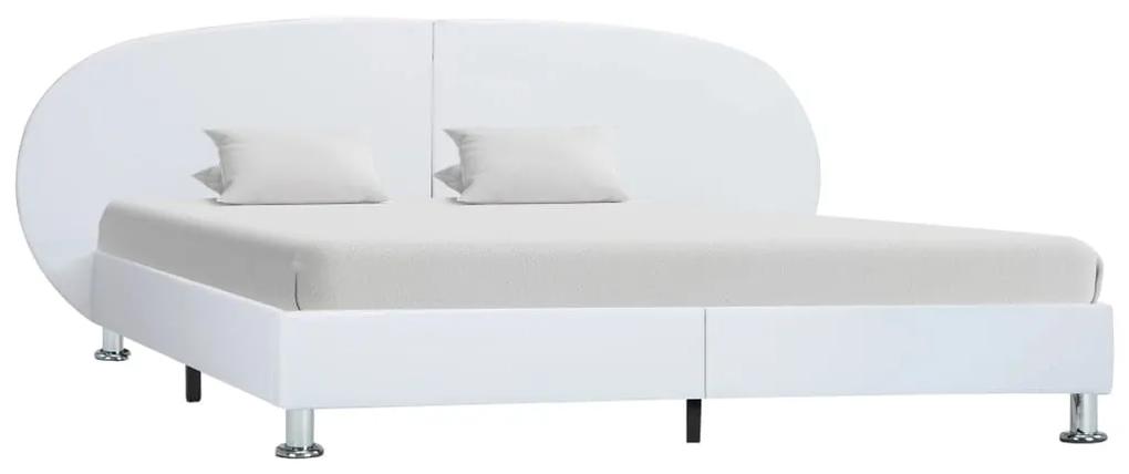 285410 vidaXL Cadru de pat, alb, 120 x 200 cm, piele ecologică