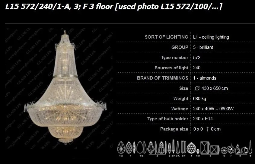 Lustra Imperial cristal Bohemia diametru 430cm
