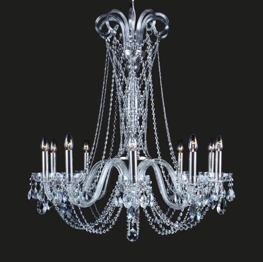 Lustra 10 brate cristal Bohemia L11 918/10/1-A SILVER LIP