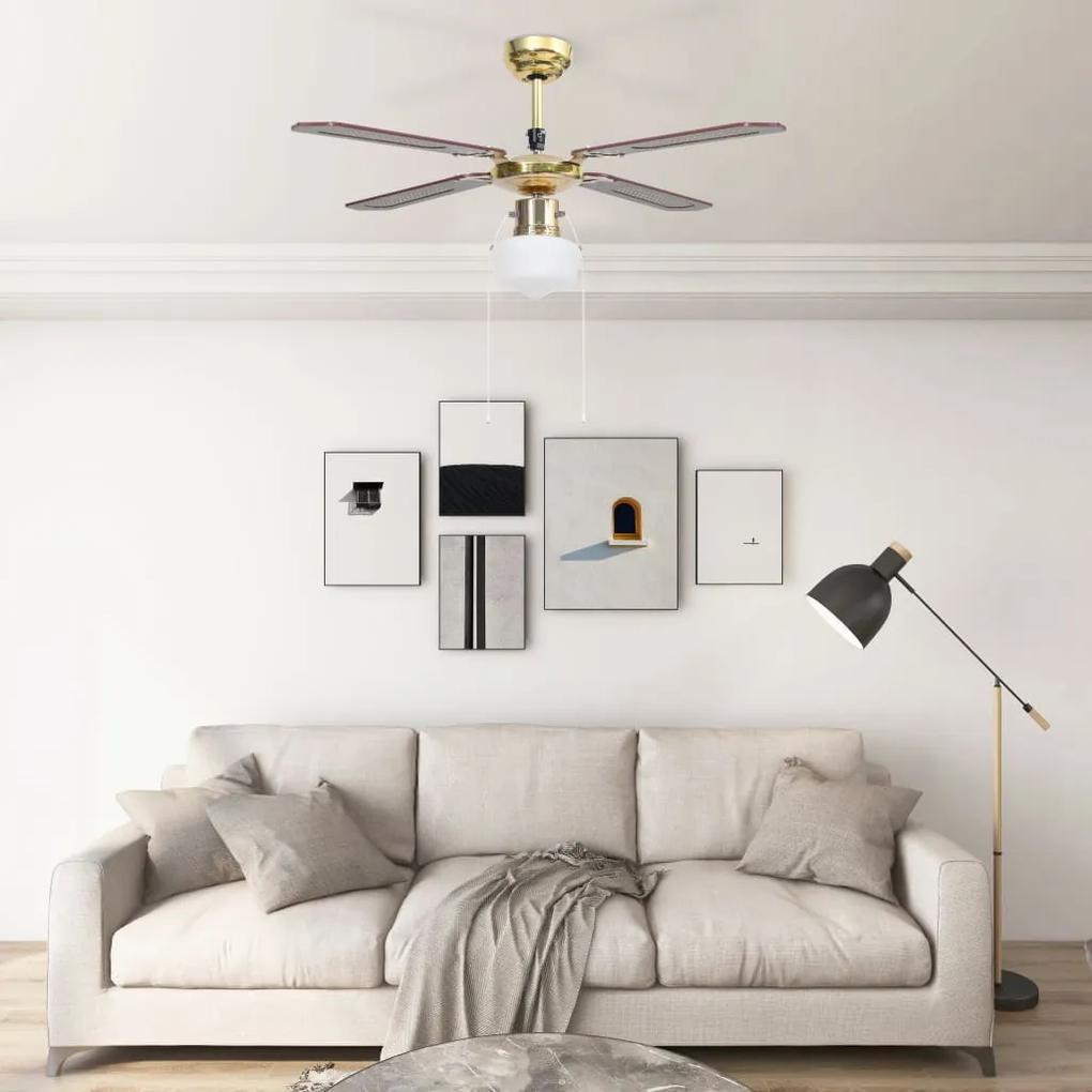 Ventilator de tavan cu iluminare, maro, 106 cm Maro