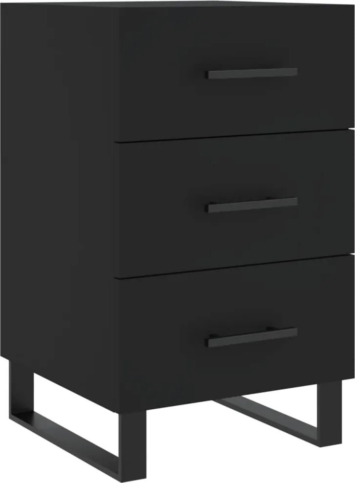 vidaXL Noptieră, negru, 40x40x66 cm, lemn compozit