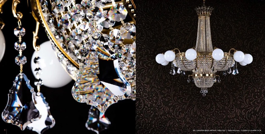 Candelabru dimensiuni mari XXL Cristal Bohemia Exclusive EURYDIKA