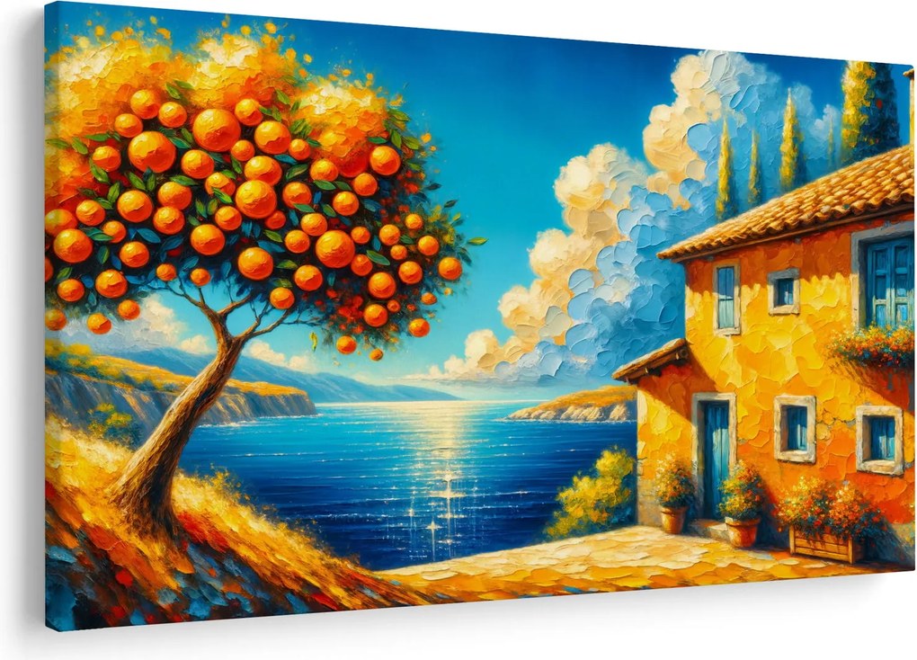 Tablou - Casă cu portocale II. (90x60 cm)