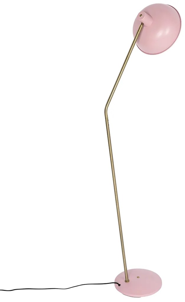 Lampă de podea retro roz cu bronz - Milou