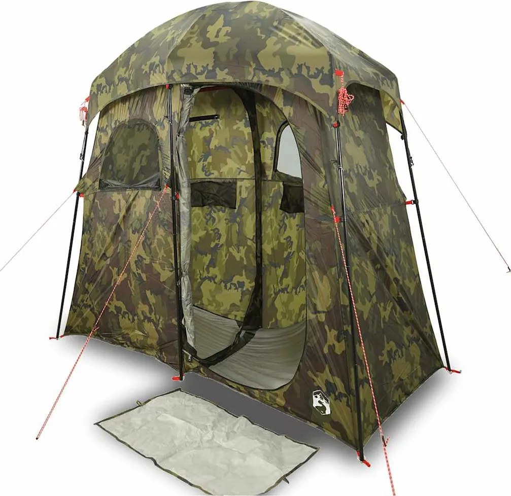 vidaXL Cort de duș pentru 2 persoane, camuflaj, impermeabil