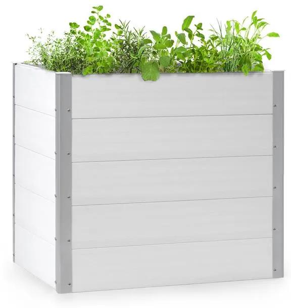 Nova Grow, ghiveci de grădină, 100 x 91 x 100 cm, WPC, aspect de lemn, alb