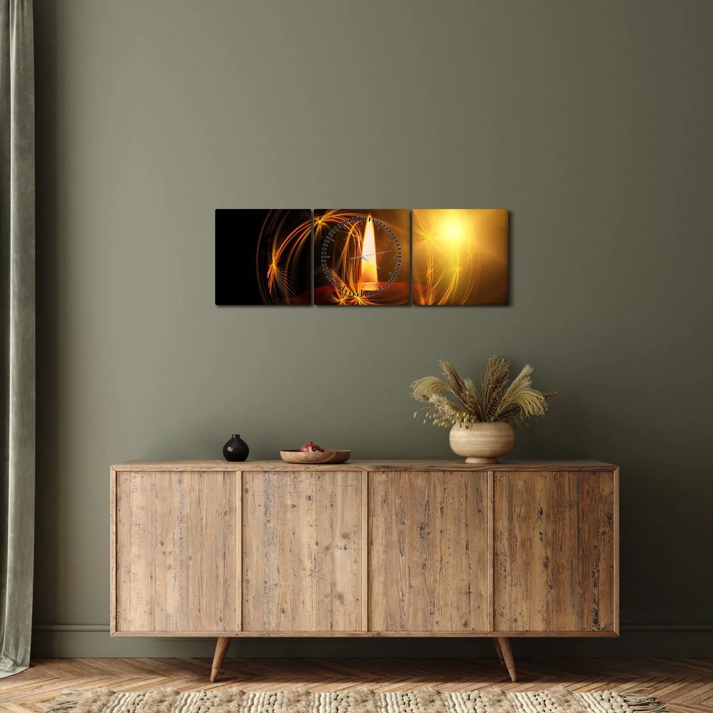 Tablou cu lumânare (cu ceas) (90x30 cm)