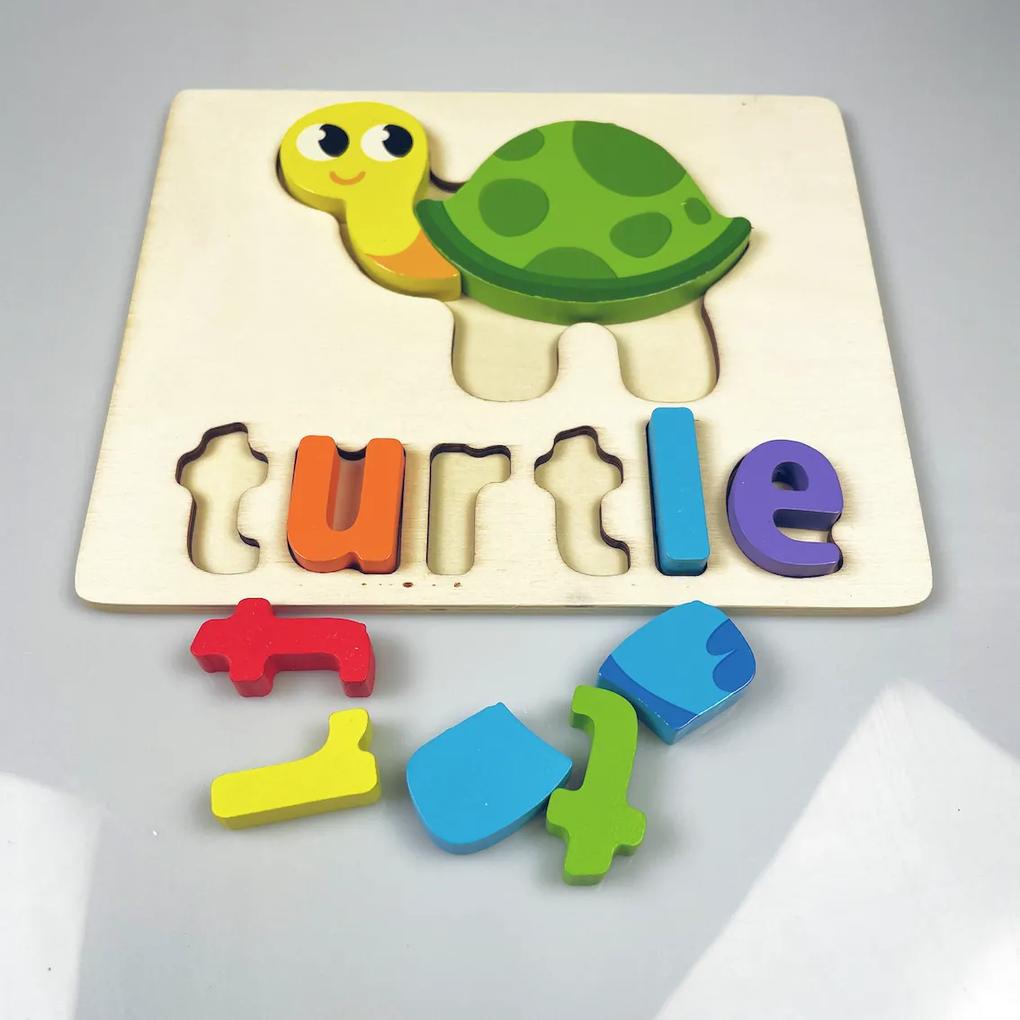 Puzzle din lemn pentru copii "Broasca testoasa"