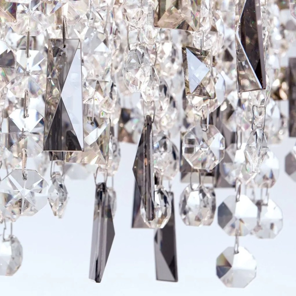 Lustra suspendata cristal K9 design elegant de lux CRYSTALRIVER crom