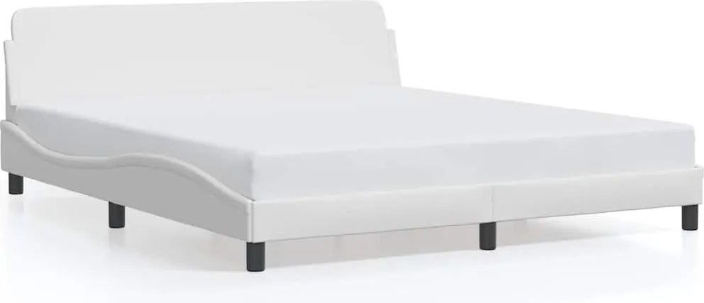 vidaXL Cadru de pat, Dover, alb, 180x200 cm, piele ecologică