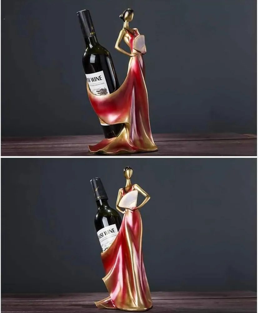 Suport pentru sticla de vin EUNICE, Burgundy, 17x36cm