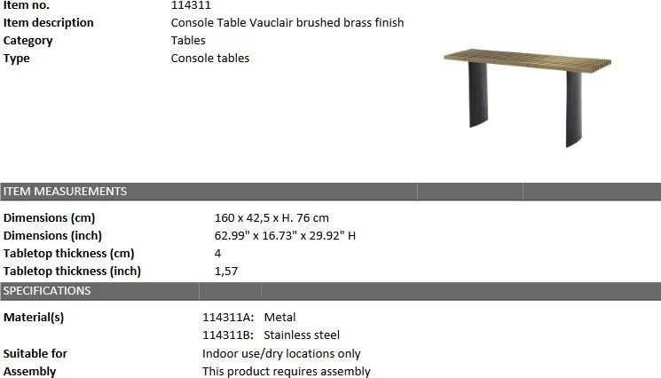Consola design elegant LUX Vauclair 114311 HZ