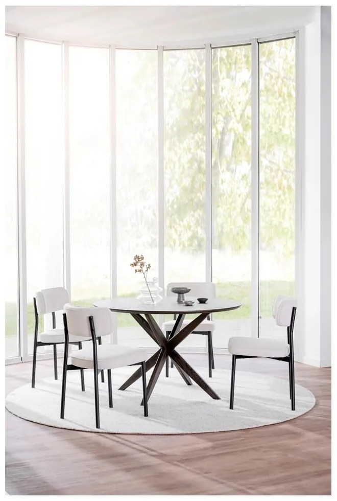 Covor gri deschis rotund din lână ø 250 cm Auckland - Rowico