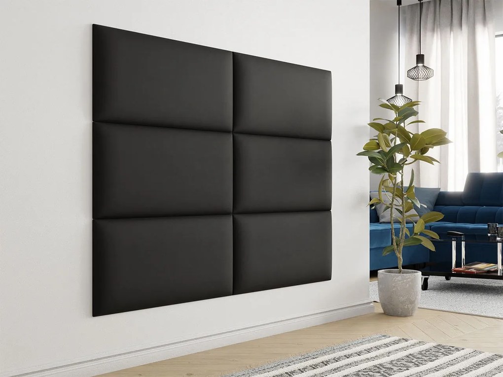 Panou de perete tapițat Pazara 84x42 (piele ecologică soft 11 (Negru). Promo -17%. 1054168
