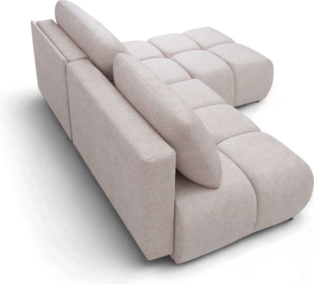 Colțar cu funcție de dormit Lerio dreapta - țesătură hidrofobă bej deschis Blur 02