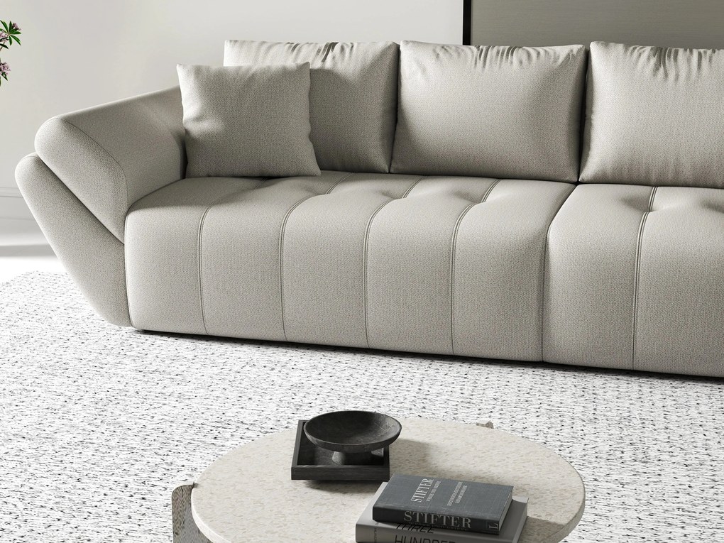 Canapea extensibilă dumonde cu ladă de depozitare si sezut confortabil din spuma high-density, Berlin Enjoy Beige 300x100 cm