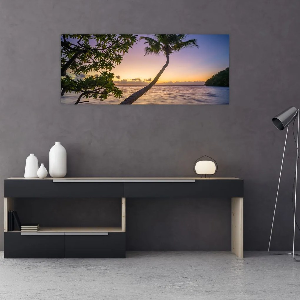 Tablou cu palmier pe plajă (120x50 cm)