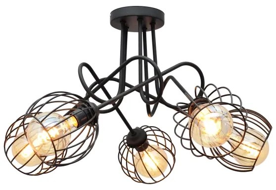 Lustră aplicată OXFORD 5xE27/15W/230V neagră