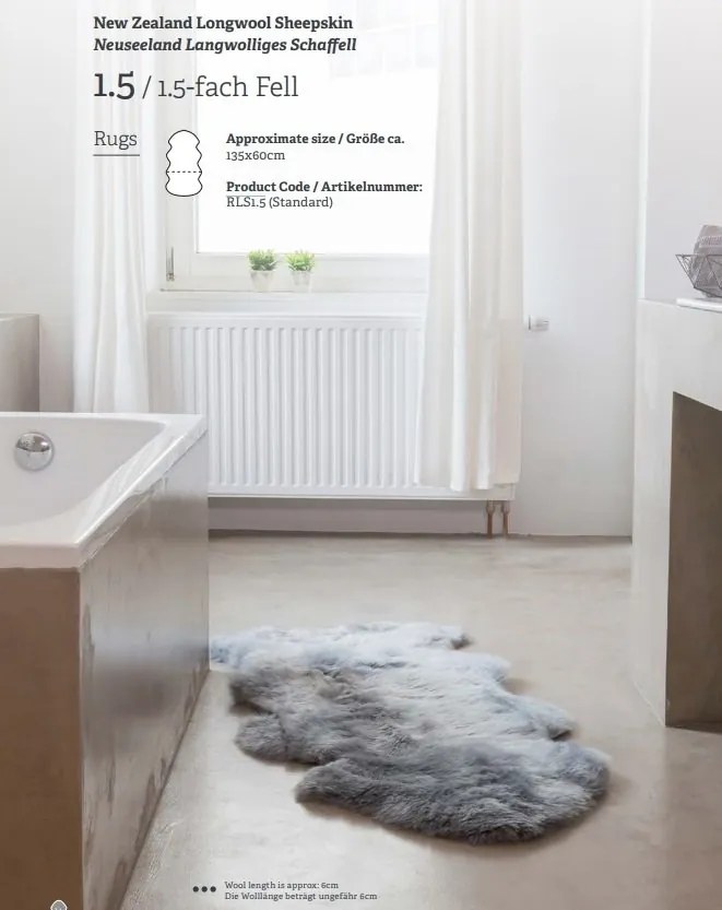 Covor din blana de oaie LW Noua Zeelanda, 1.5 Standard 135x60cm