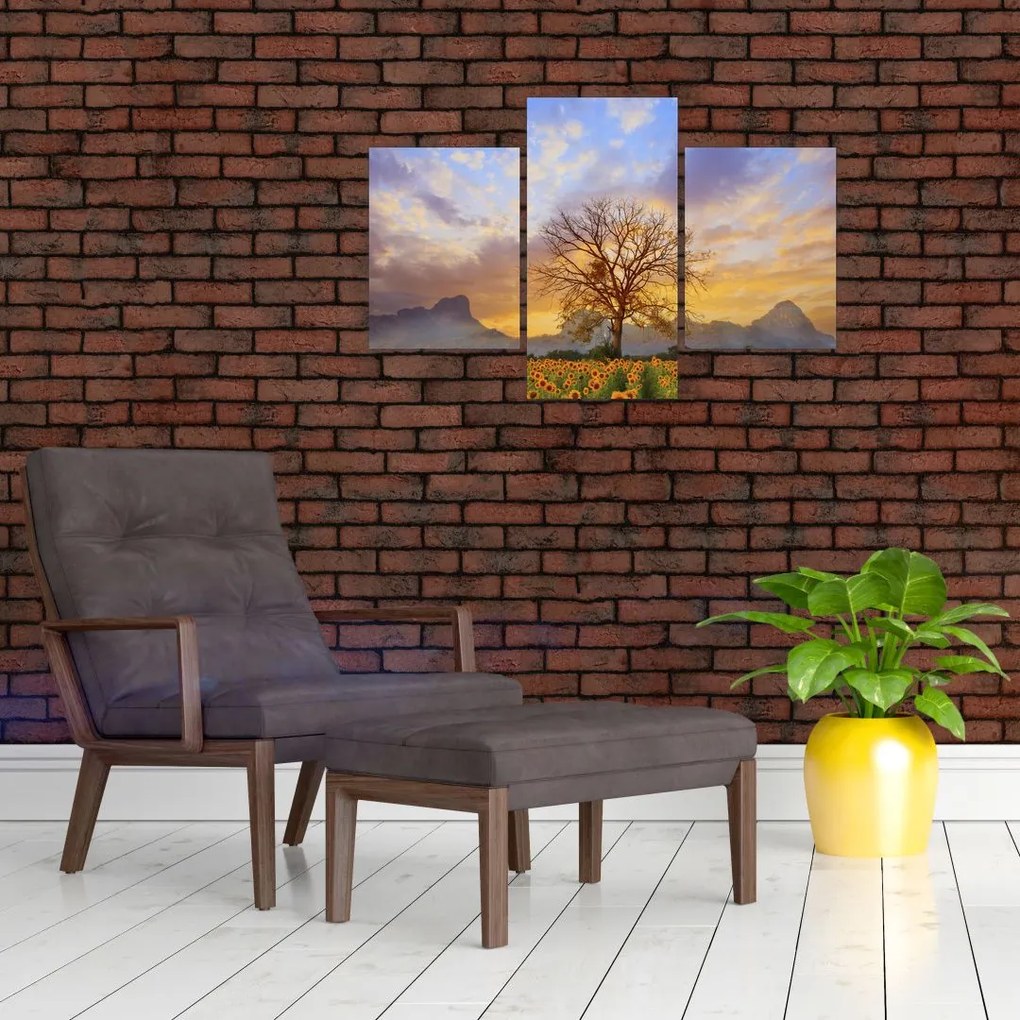 Tablou - Peisaj cu floarea soarelui (90x60 cm)