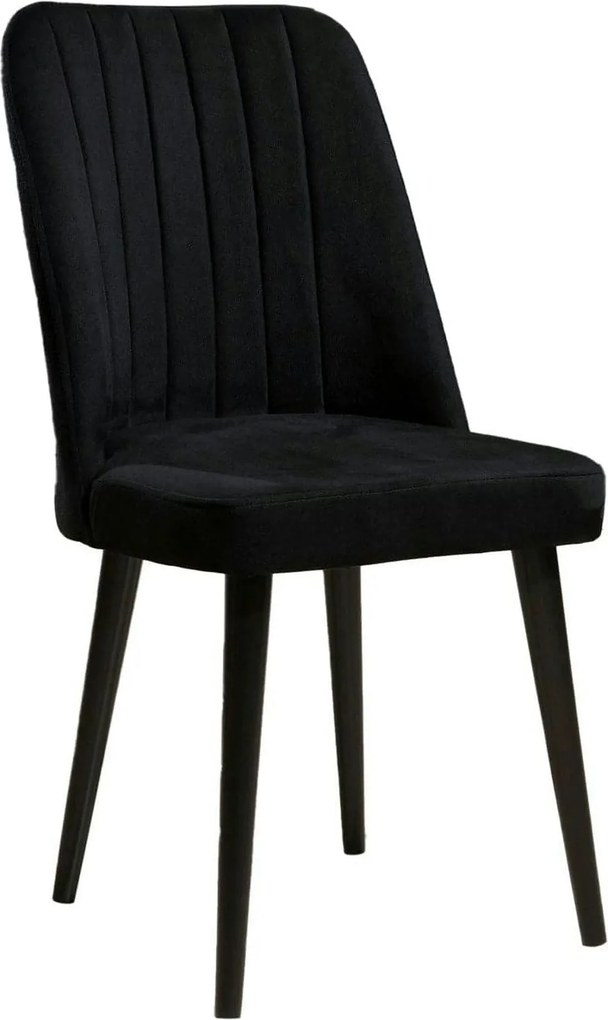 Set 2 scaune POLO, negru, stofa catifelata/metal, 46x45x92 cm