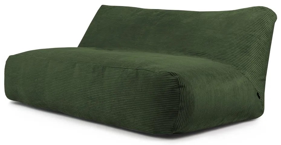 Fotoliu bean bag verde cu tapițerie din catifea reiată Sofa Tube 190 – SLOWDOWN