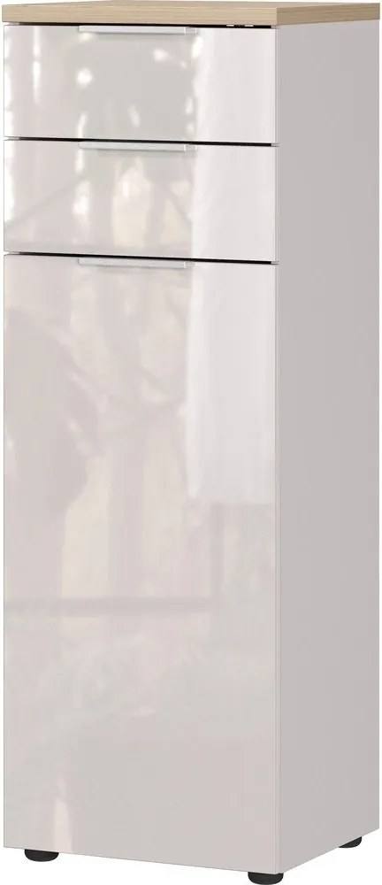 Dulap de baie crem înalt/îngust cu aspect lucios 39x112 cm Tavira – Germania