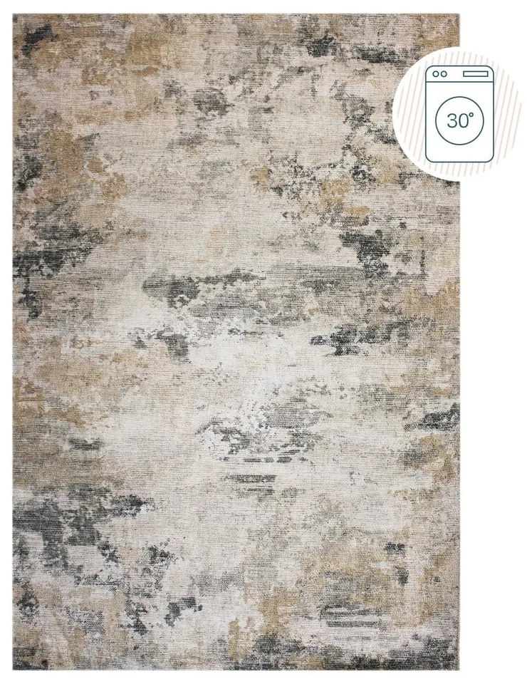 Covor grej lavabil 115x170 cm Lila Abstract – Flair Rugs