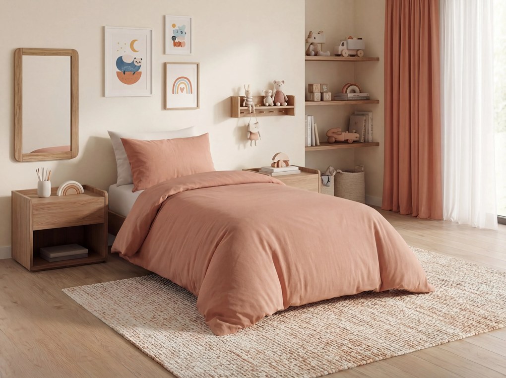 Lenjerie de pat din bumbac CALMORA roz prafuită Dimensiune lenjerie de pat: 2 buc 70 x 90 cm | 200 x 220 cm