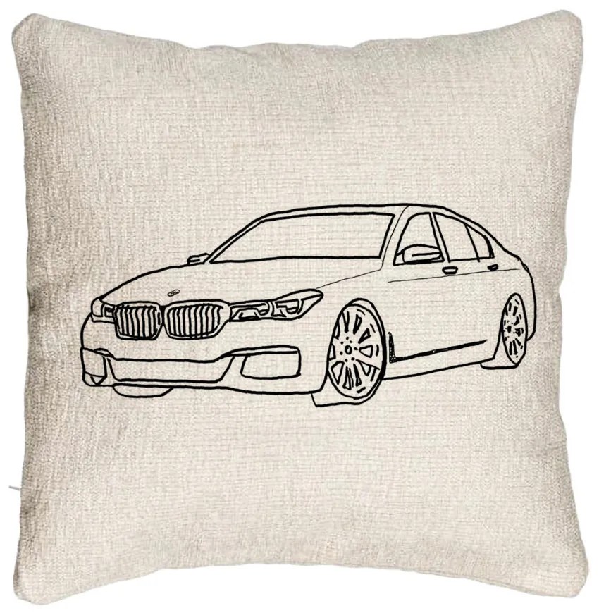 Perna Decorativa Canapea, Model BMW Lover, 40x40 cm, Cu fermoar