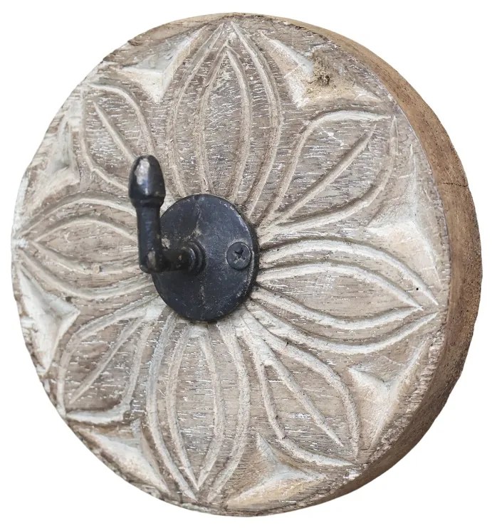 Cuier, din lemn reciclat si metal, pentru decor, Grimaud