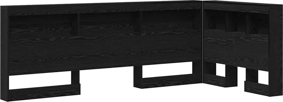 vidaXL Tăblie de depozitare cu raft Stejar Negru 80 cm Lemn compozit